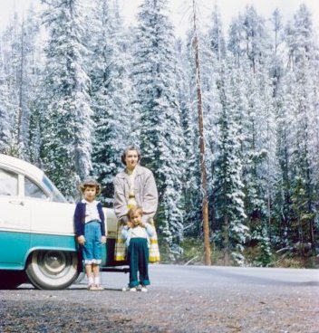 Blue and White Chevy