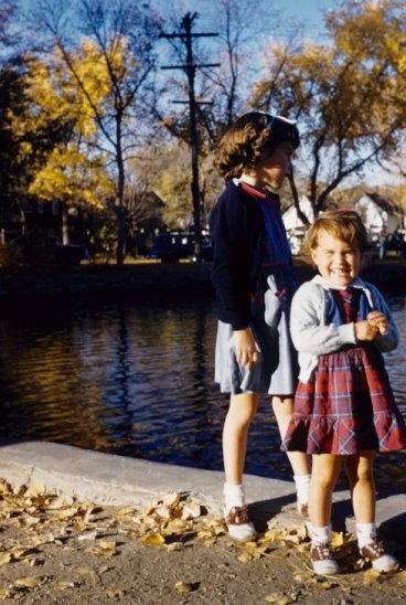 Kathleen and Joan at the pond
