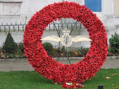 closeup of RAF wreath