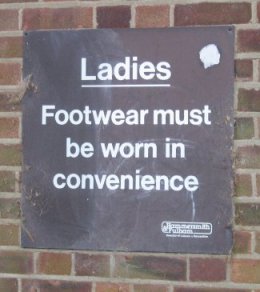 sign in Bishop's Park loo