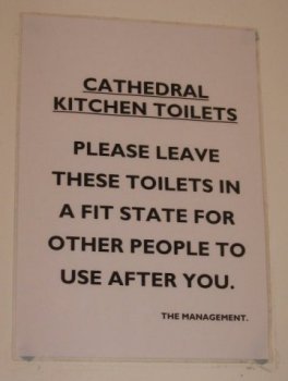 sign in Westminster Cathedral loo