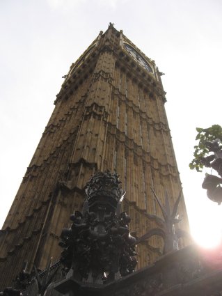 looking up at Big Ben tower