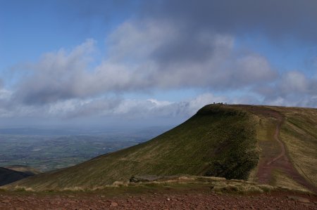 looking back at Pen y Fan from Corn Du