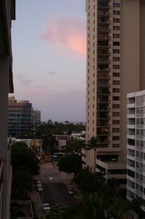 Sunrise looking toward the beach