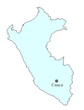 Map of Peru showing Cusco