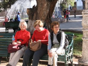 Resting in the plaza