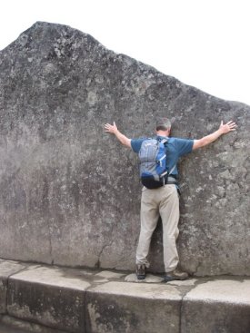 Henry getting energy from the Sacred Rock