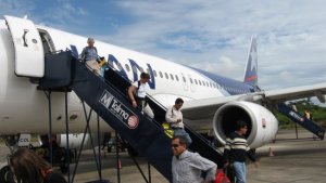 Getting off the plane