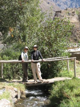 Sisters on a bridge